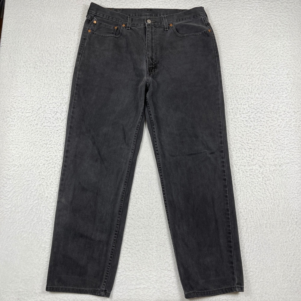 Levis 550 Relaxed Fit Jeans Mens 38x32 Black Tapered Leg Denim 00550-0260